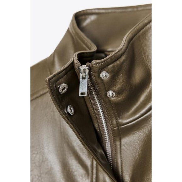 ZARA FAUX LEATHER SHORT JACKET - Picture 9 of 9